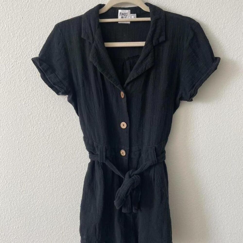 Princess Polly Romper Women's 2 Black Party Summer Casual One Piece Tie Waist